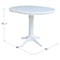 International Concepts Round 36 in Rd Top Pedestal Table, 12 in Leaf, 34.9 inH, Adjustable Height, White, 36 W, 48 L, Wood K08-36RXT-27B-6B - alternate 7